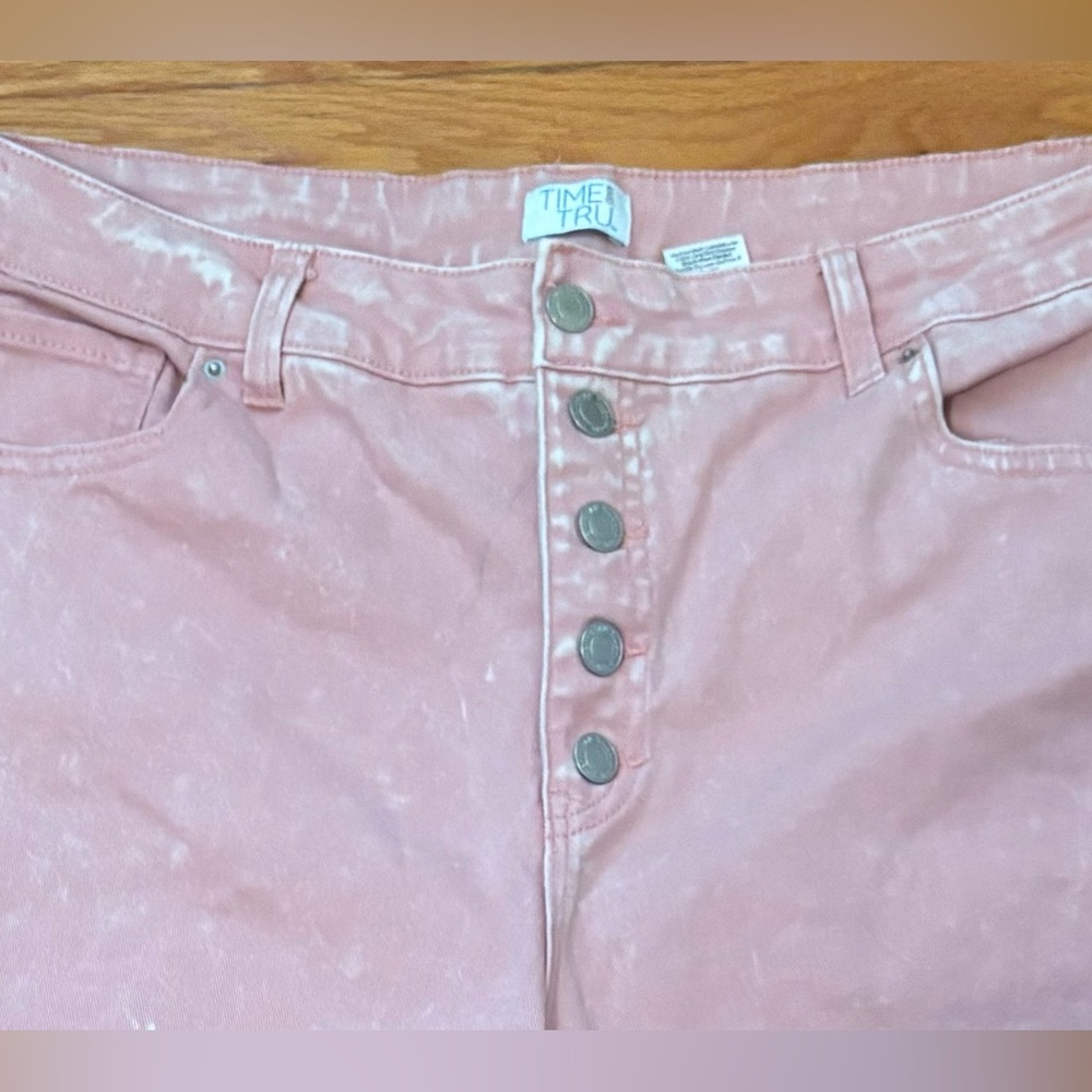Time and Tru Women's High Rise Straight Crop Jeans 25” Inseam Size 18 Dusty Rose - Picture 5 of 8